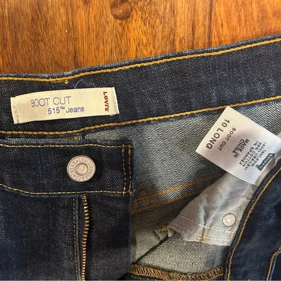 Levi Strauss 515 Bootcut size 10 long Dark Wash Jeans - Picture 5 of 14